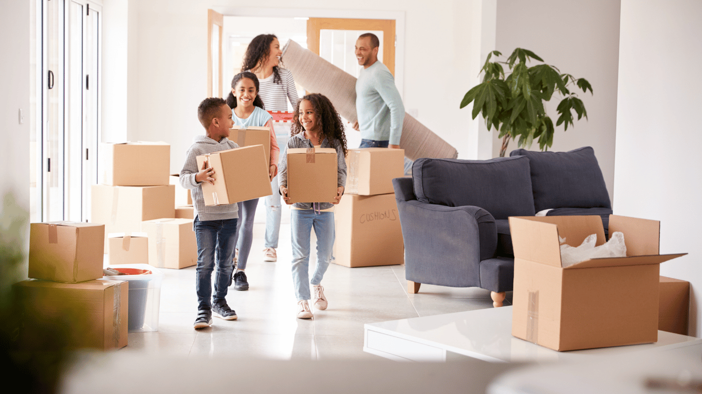 Family Moving Out Together